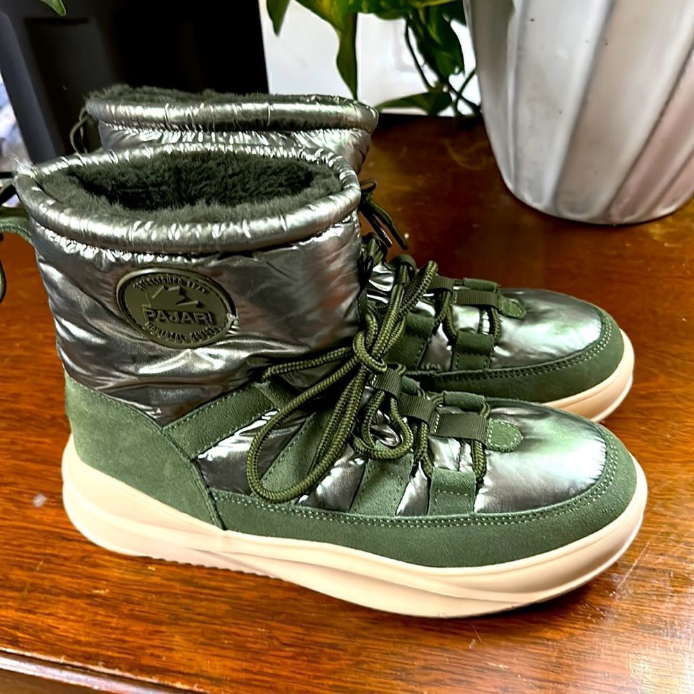 PAJAR Aviva Green Platinum Faux Fur-Lined Waterproof Boots